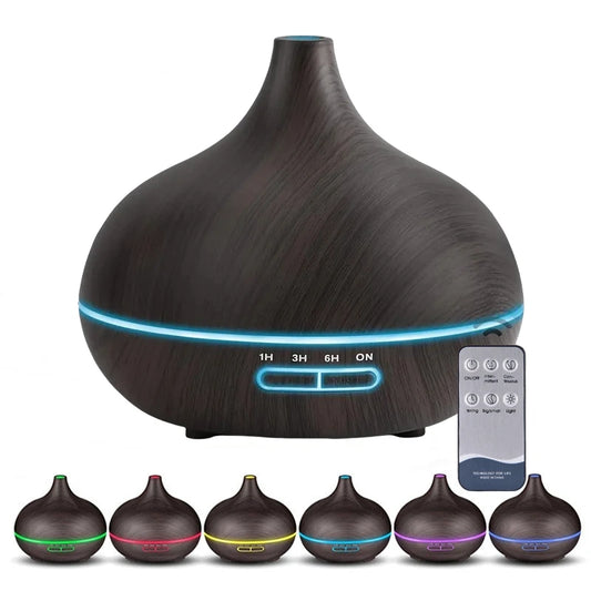 Diffuseur d’Huiles Essentielles USB – Bois & 7 LED 550ml