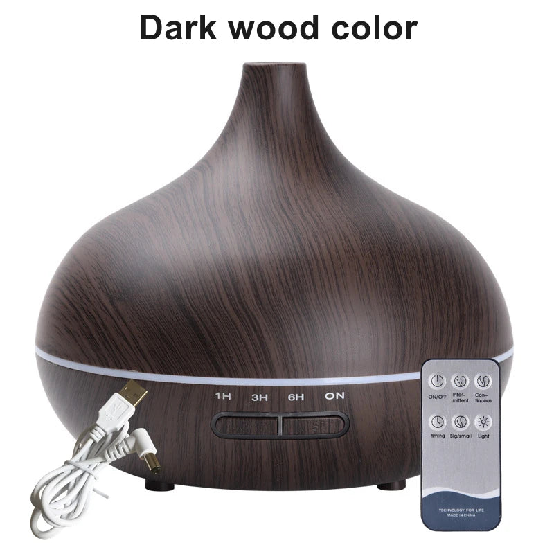 Diffuseur d’Huiles Essentielles USB – Bois & 7 LED 550ml