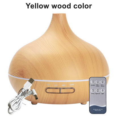 Diffuseur d’Huiles Essentielles USB – Bois & 7 LED 550ml