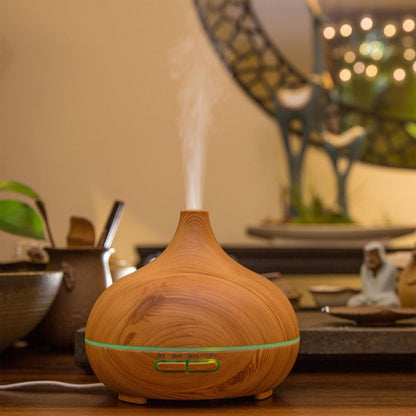 Diffuseur d’Huiles Essentielles USB – Bois & 7 LED 550ml