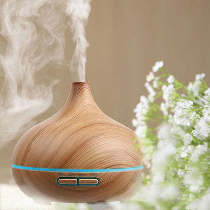 Diffuseur d’Huiles Essentielles USB – Bois & 7 LED 550ml
