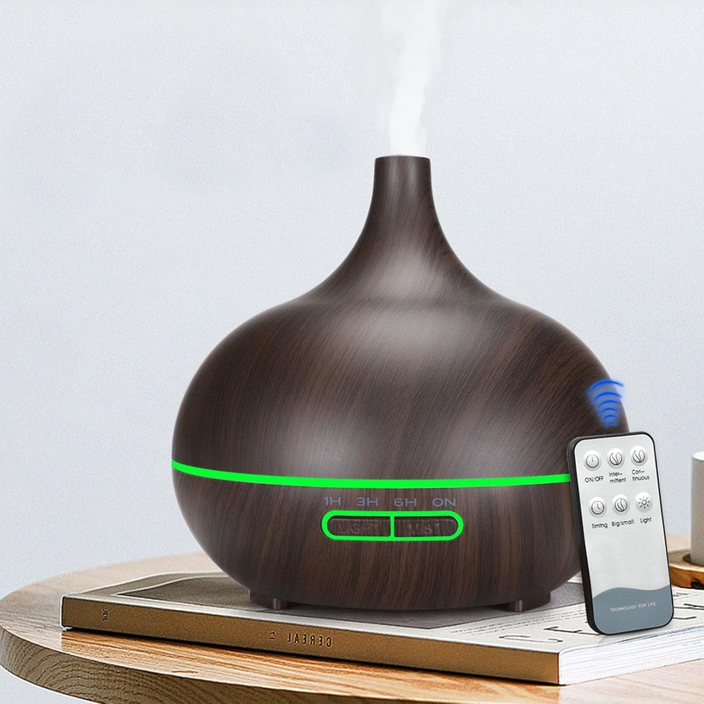 Diffuseur d’Huiles Essentielles USB – Bois & 7 LED 550ml